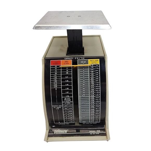 Vintage Feb. 1991 Pelouze First, Third Class & International Air Mail Rate Scale - Picture 1 of 10